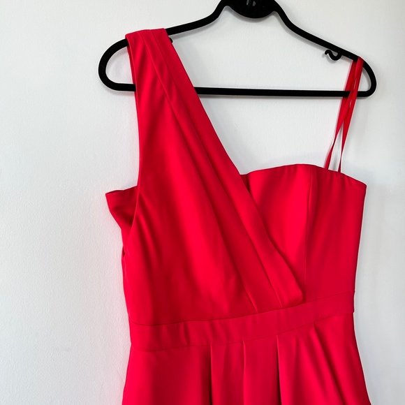 BCBG Red One Shoulder Cocktail Dress - Picture 3 of 9